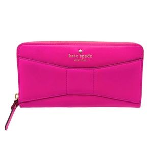 pink kate spade wallet with bow